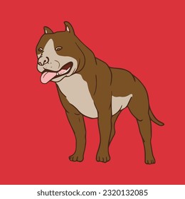 a cute pitbull vector illustration with a pale blue background, perfect for cute illustration