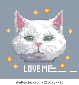 Un lindo pixel art de un gato