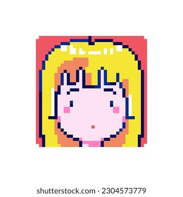 Cute Pixel Art Confused Emote Icons.  Expressive 8bit Blonde Girl Emoji Experiencing Dazed and Confused Emotions - Perfect for Decorative Digital Art, Game Streaming, Stickers, Video Game Element.