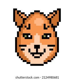 Cute Pixel art Easter egg decorated as a fox, 8 bit icon isolated on white background. Wildlife animal head avatar. Old school vintage retro 80s, 90s 2d computer, video game, slot machine graphics.