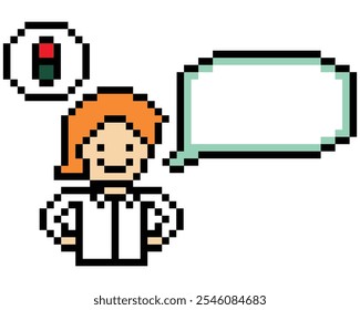 Cute pixel cartoon 8bit personaje hombre doctor o científico juego cuidado para la decoración farmacéutico masculino doctor uniforme en hospital 8 bit masculino pixel art Vector.