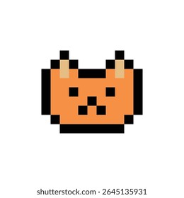 Desenho animado pixel bonito personagem de 8 bits gato laranja gatinho decoração gato 8 bits ginger gato gatinho vetor personagem jogo.