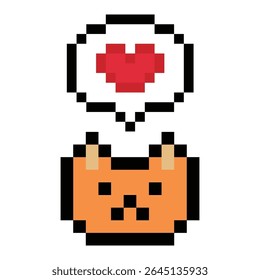 Desenho animado pixel bonito personagem de 8 bits gato laranja gatinho decoração gato 8 bits ginger gato gatinho vetor personagem jogo.