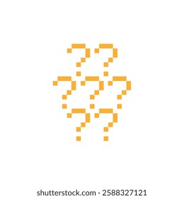 Cute pixel cartoon character question mark symbol decoration 8 bit idea question mark quiz questionnaire choose cartoon pixel game 8bit vector.