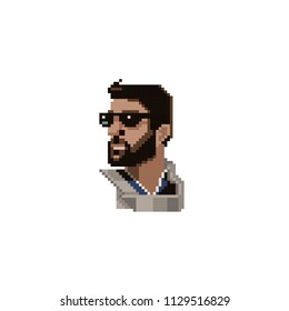 Cute pixel fashion man