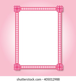 Cute pixel frame. Pixel art. Old school computer graphic style.