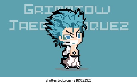 cute pixel Grimmjow Jaegerjaquez character