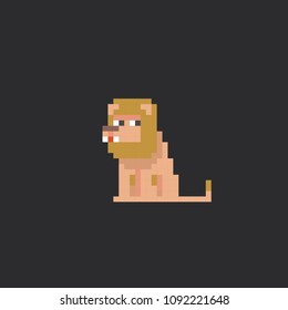Cute pixel lion