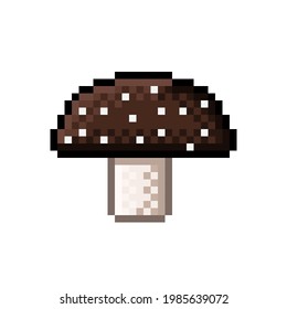 Cute pixel mushrooms. Vector illustration.