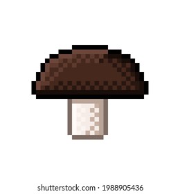 Cute pixel mushrooms. Vector illustration.
