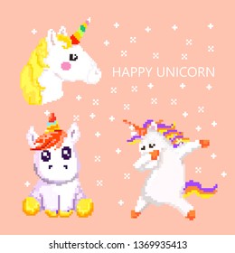 cute pixel unicorn