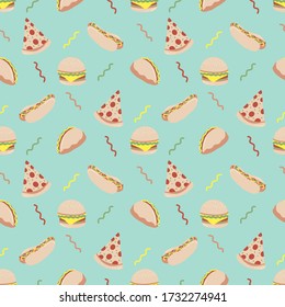 CUTE PIZZA BURGER PATRÓN INSEGURO BIEN PARA FONDO