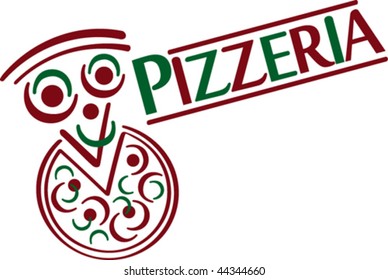 Cute pizza cartoon