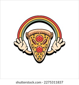 cute pizza cartoon vector design