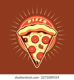 Cute Pizza Cartoon Vektorsymbol Illustration. Fast Food Icon Konzept. Flachbildkartonstil