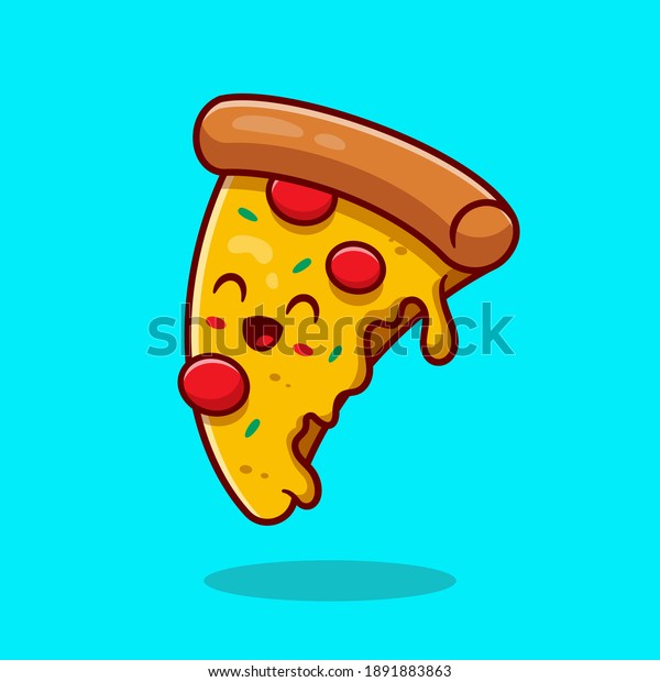 Cute Pizza Cartoon Vector Icon Illustration Stock Vector (Royalty Free ...