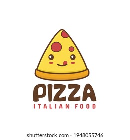 cute pizza cartoons. italian food illustration