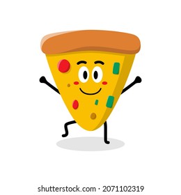 cute pizza character illustration design