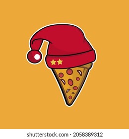 linda pizza navidad vectorial eps10.