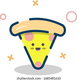 Cute Pizza Design Smiling Face Expression Stock Vector (Royalty Free ...