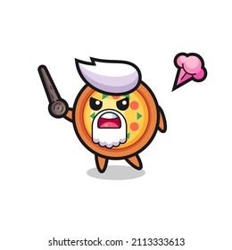 cute pizza grandpa is getting angry , cute style design for t shirt, sticker, logo element