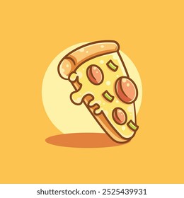 Icono lindo de la pizza - ilustración linda