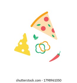 cute pizza icon. vector illustration