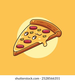 Ilustración linda de la pizza - ilustración linda