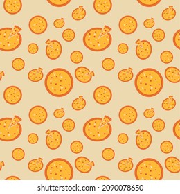 Ilustración de pizza. patrón impecable. se puede usar para papel de pared, relleno de patrones, textura de tela, papel de envoltura.