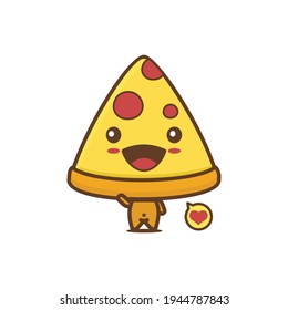 süße Pizza-Maskottchen. Schnellteppichgrafik