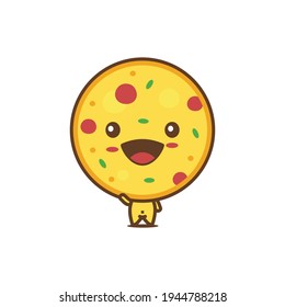 cute pizza mascot characters. fast food cartoon illustration