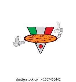 Cute pizza mascot logo design template vector illustration
