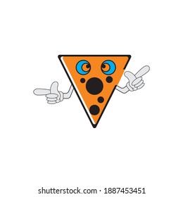 Cute pizza mascot logo design template vector illustration
