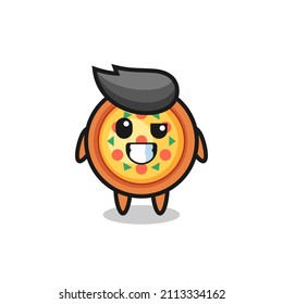 cute pizza mascot with an optimistic face , cute style design for t shirt, sticker, logo element