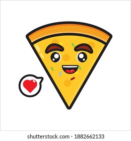 cute pizza mascot vector design eps 10