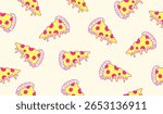 Cute pizza pattern background vector design