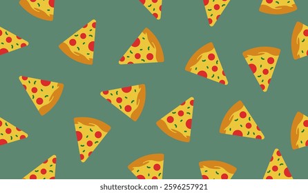 Cute pizza pattern background vector design