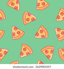 Cute pizza pattern background vector design
