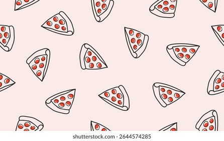 Cute pizza pattern background vector design