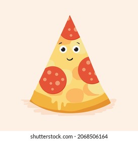 Cute Pizza Slice Funny Face Eyes Stock Vector (Royalty Free) 2068506164 ...