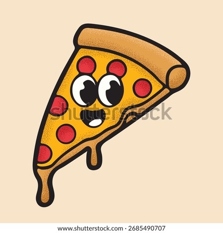 Cute Pizza Slice Vector Illustration – Funny Cartoon Fast Food Design