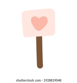 Cute placard with Love elements icon illustration