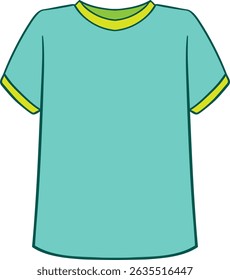 A cute plain t shirt illustration with soft colors and simple design, perfect for fashion, casual wear, kids clothing, and graphic design projects