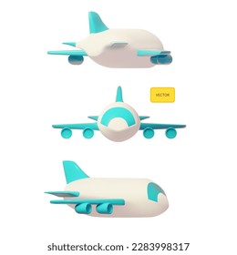 Un avión lindo en tres esposas. Elemento de diseño de viajes y vacaciones