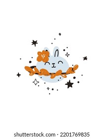 Der süße Planet ist sonnig. Raum. Print für Kinder Zimmer Dekoration, Stoff, Papier, Karte, T-Shirt, Poster, Textilien.