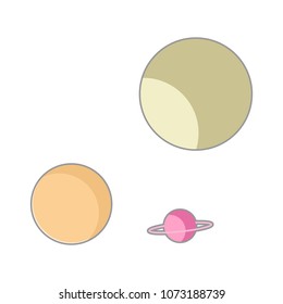 cute planet cartoon object on white background, vector illustration