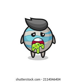 the cute planet character with puke , cute style design for t shirt, sticker, logo element