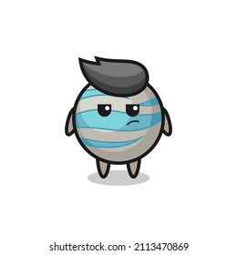 cute planet character with suspicious expression , cute style design for t shirt, sticker, logo element