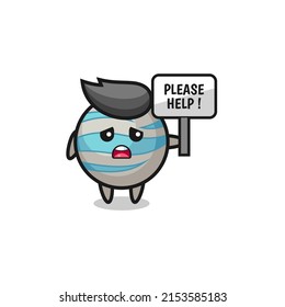planeta lindo sujete el cartel de ayuda por favor, diseño lindo