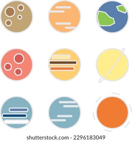Planeta lindo de los iconos del sistema solar